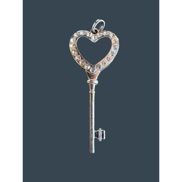 Silver Key To My Heart Pendant Necklace Charm - Picture 6 of 12